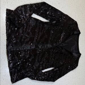 Rachel Zoe Elegant Black Satin Jacket